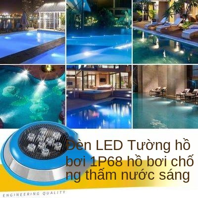 LED không thấm nước, hồ bơi dưới đèn đài phun nước dưới cùng, đèn tắm hồ bơi 12V24V đầy màu sắc, đèn dưới dưới nước,