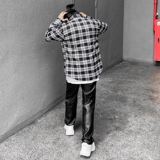 Áo Sơ Mi Flannel Màu Đen Sọc Trắng