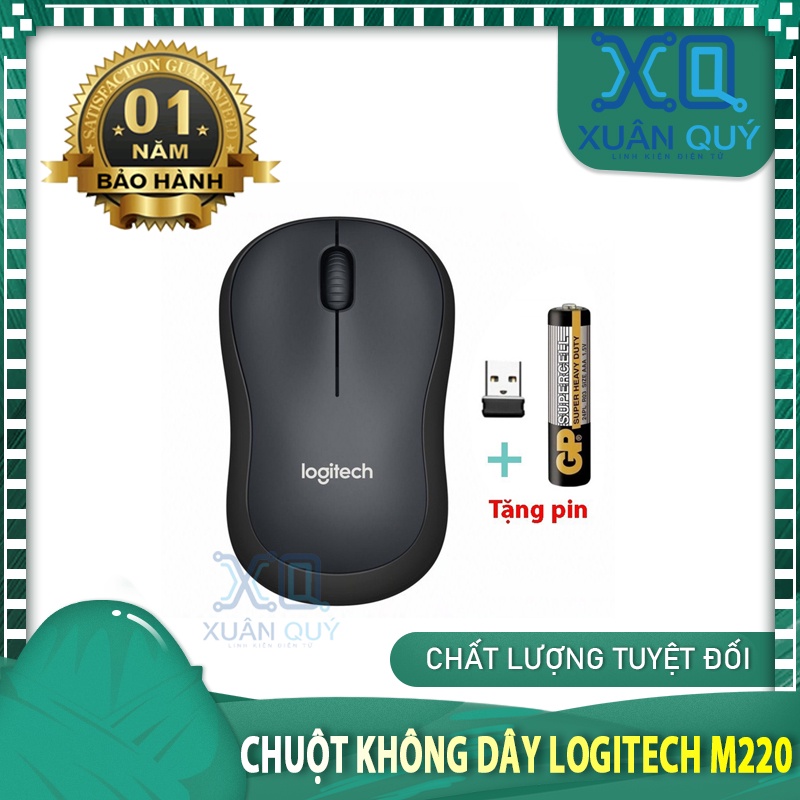 Chuột Không Dây Logitech M220 Không Tiếng Động- Có Công Tắc On/Off - Độ Nhạy Cao - Bảo Hành 12 Tháng