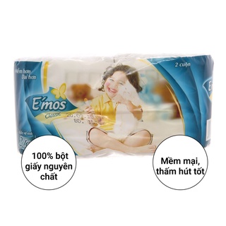 10 cuộn giấy vệ sinh E'mos Classic 2 lớp