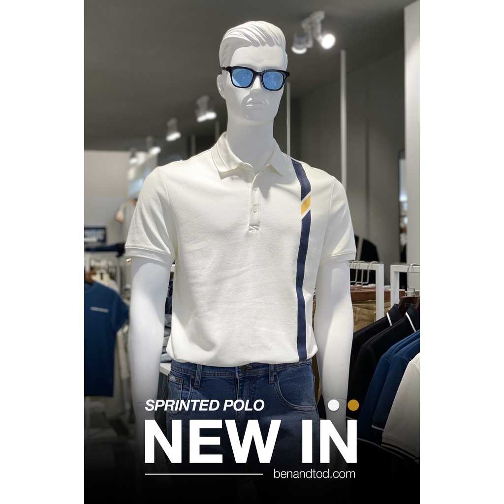 Áo thun POLO BEN &amp; TOD hoạ tiết cotton cao cấp phong cách trẻ trung 21050