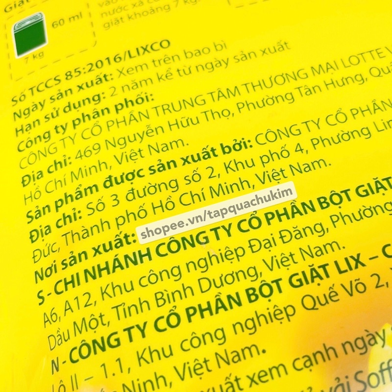 Nước xả vải SOFFY Hàn Quốc túi 4L hương Hoa Hướng Dương