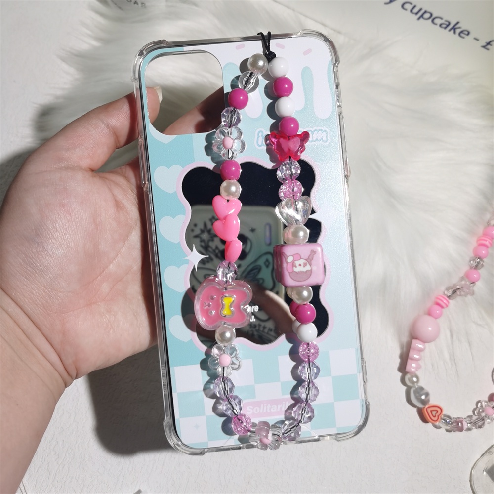 Ốp Điện Thoại Acrylic Hình Hoa Nhiều Màu Dễ Thương Chống Thất Lạc Kèm Dây Đeo Chuỗi Hạt Cho L100 L101 L102
