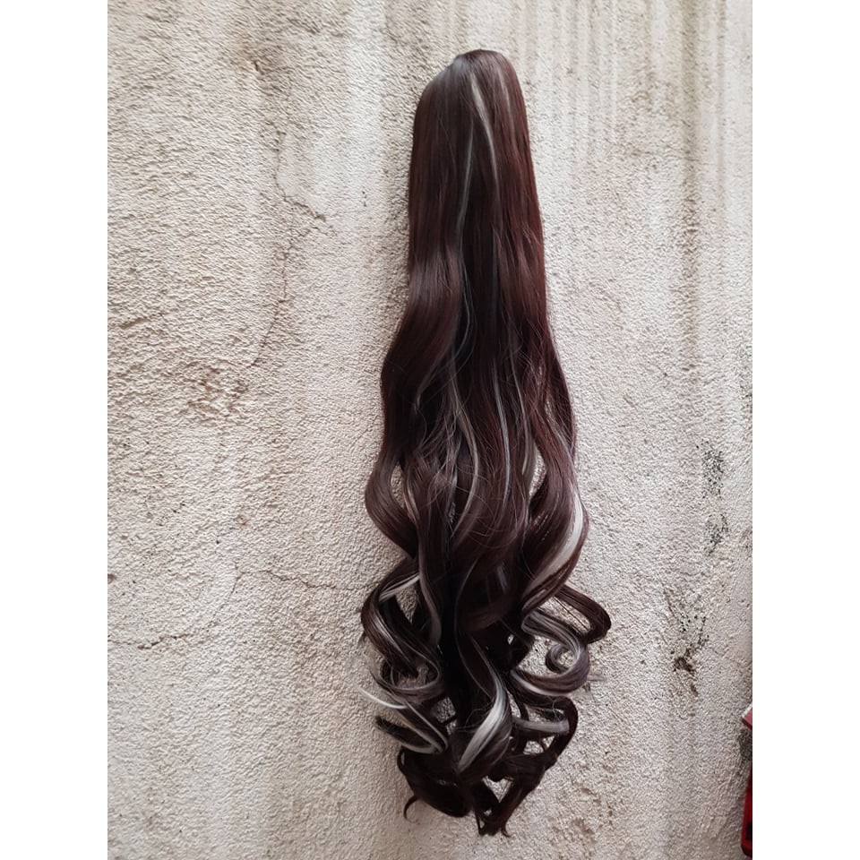 Tóc giả ngoạm line khói 55cm 💖FREESHIP💖 Tóc ngoạm line Khói N-154