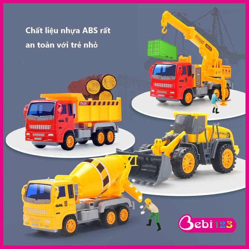 Bộ đồ chơi 6 Xe Công Trình Cở Lớn, Xe Bánh Đà size To cho bé