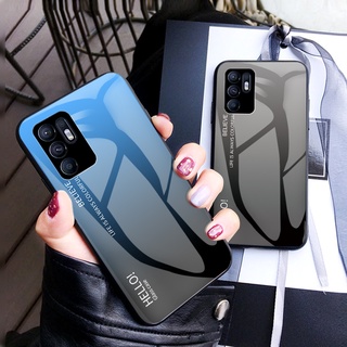 Ốp điện thoại kính cường lực thời trang thích hợp cho OPPO Reno 6Z 6 Pro Plus 5 Pro 5G A15 A16 Reno 4 Pro 4F 4G
