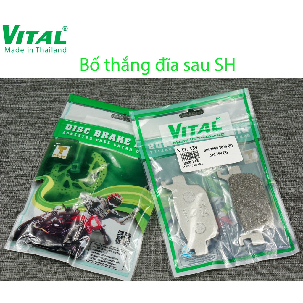 bố thắng đĩa sau honda sh 2011-2020/bố thắng sau sh300i/bố thắng trước sh 2011-2020 Vital chính hãng thailan