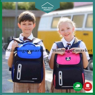 Balo học sinh / Cặp xách / Balo gấu trẻ em SM chống gù có phản quang chống thấm tốt