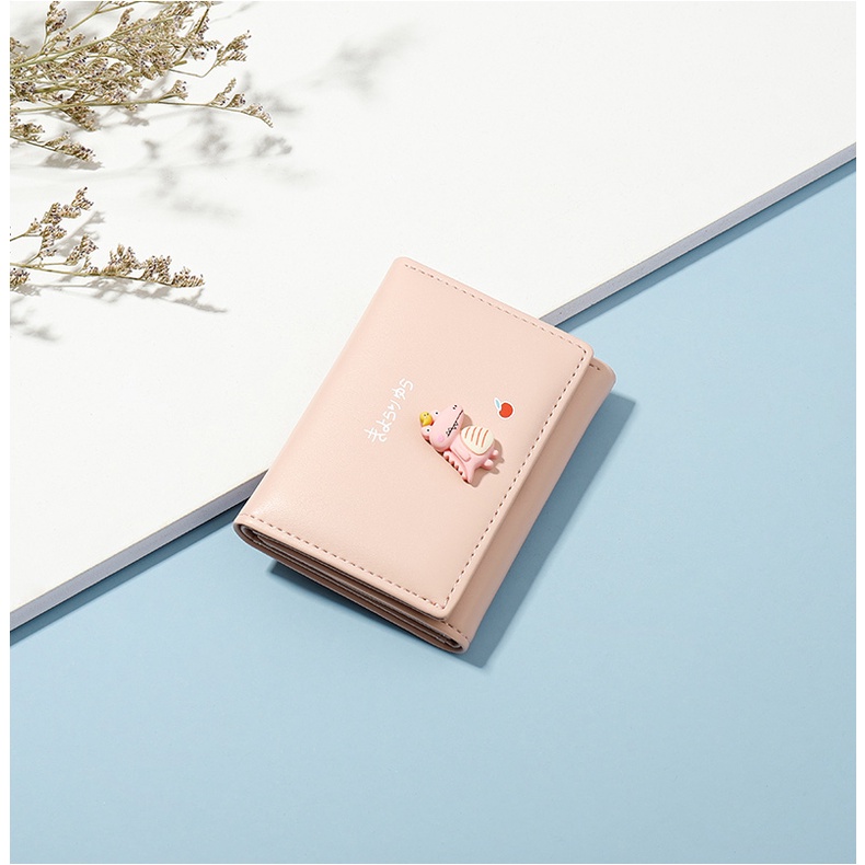 Ví nữ mini cute cầm tay nhỏ gọn đẹp , bóp nữ mini gắn hình khủng long vn016