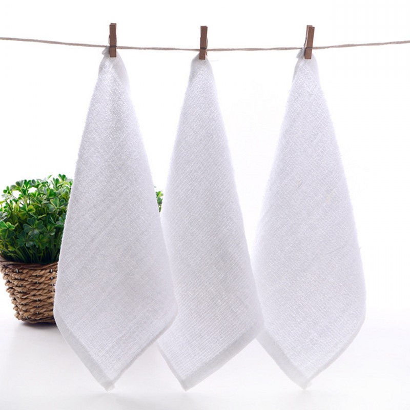Khăn lau bằng vải cotton hình vuông màu trắng đa chức năng tiện dụng cho nhà hàng / khách sạn