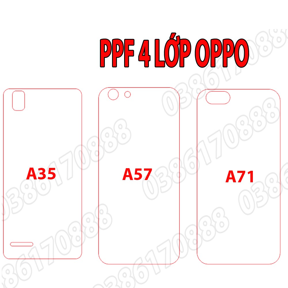 Dán lưng PPF 4 lớp chống va đập cho OPPO A35 / A57 / A71