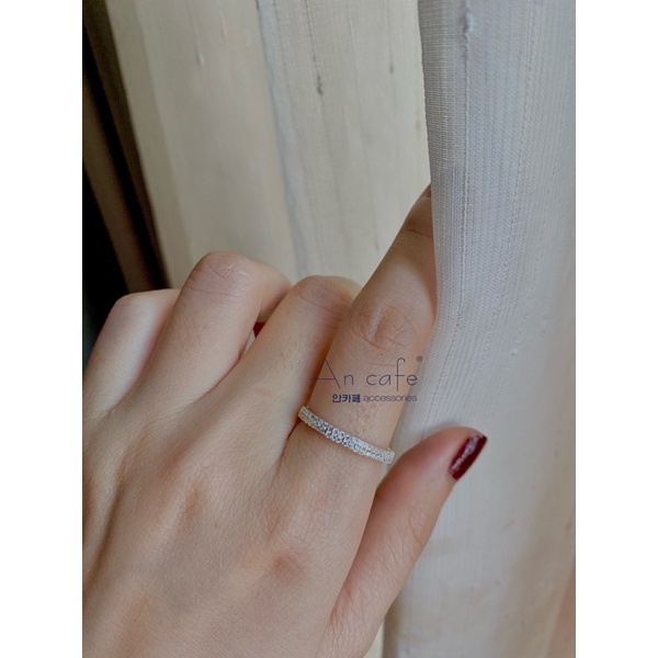 Nhẫn nữ, đính đá, xinh xắn, thanh lịch, đôi, trơn, hàn quốc