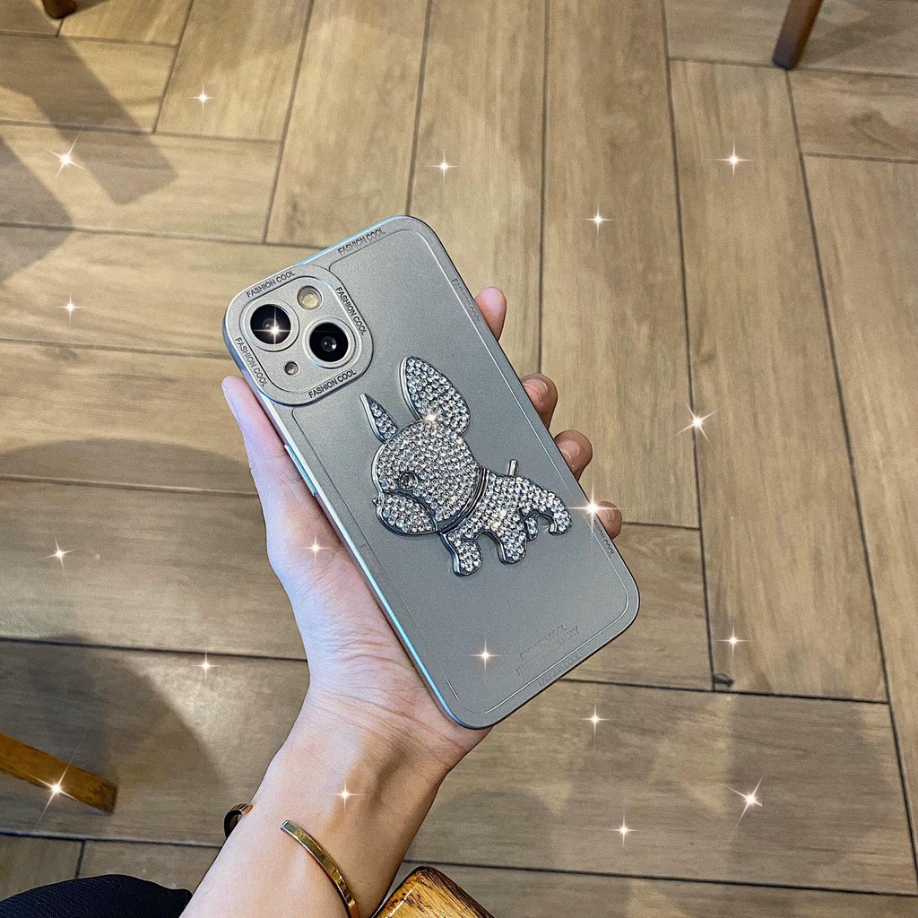 ⚡ốp lung iphone - ốp iphone ⚡Chó bulldog gấu kaws đính đá sang chảnh 7,8 plus/X,Xs/XSMAX/11/11 pro max/12,pro,max,13