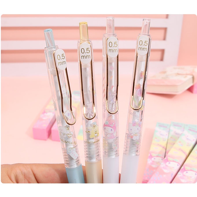 Blindbox - Bút mực đen Sanrio Characters Ngòi 0,5mm Thanh cài kim loại