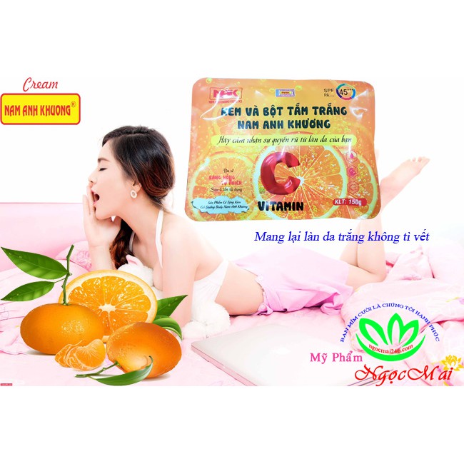 Kem và bột tắm trắng Cam Vitamin-C NAM ANH KHƯƠNG (150g)