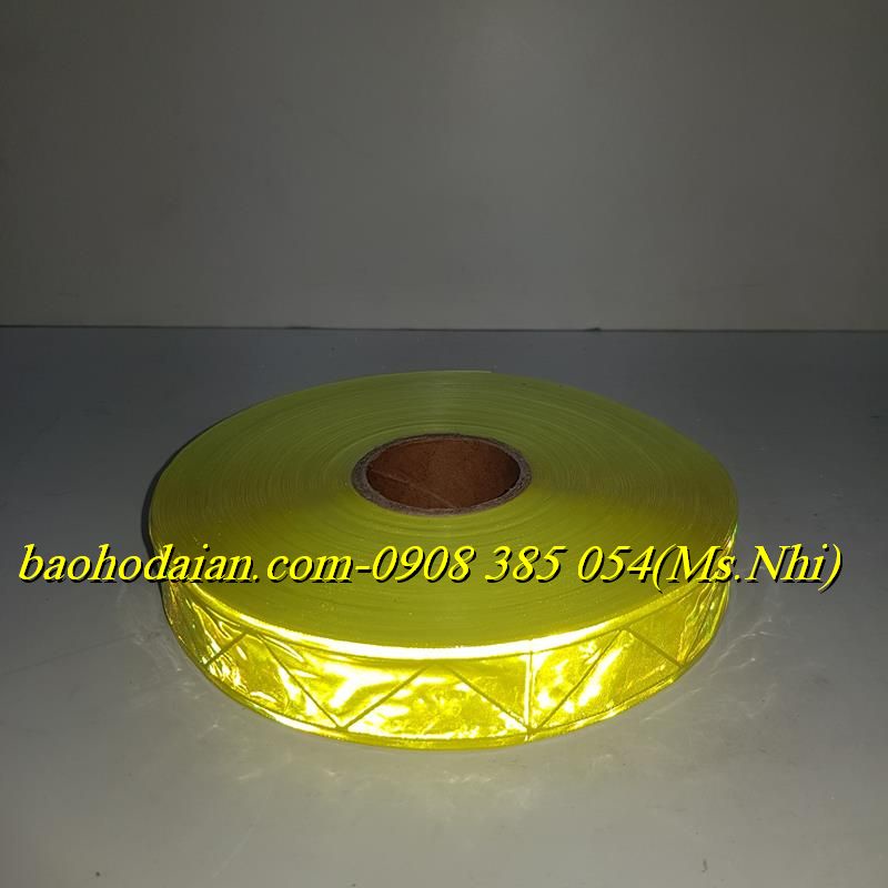 Cuộn dây phản quang nhựa hoạt tiết W bản 2,5cm dài 50m may kèm quần áo- Hình thật
