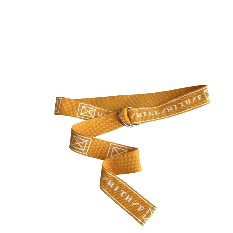 Thắt Lưng Vải Canvas Khóa Đôi In Chữ Tiếng Anh Màu Sắc Dễ Thương