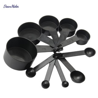 Bộ 10 muỗng đo lường bằng nhựa màu đen