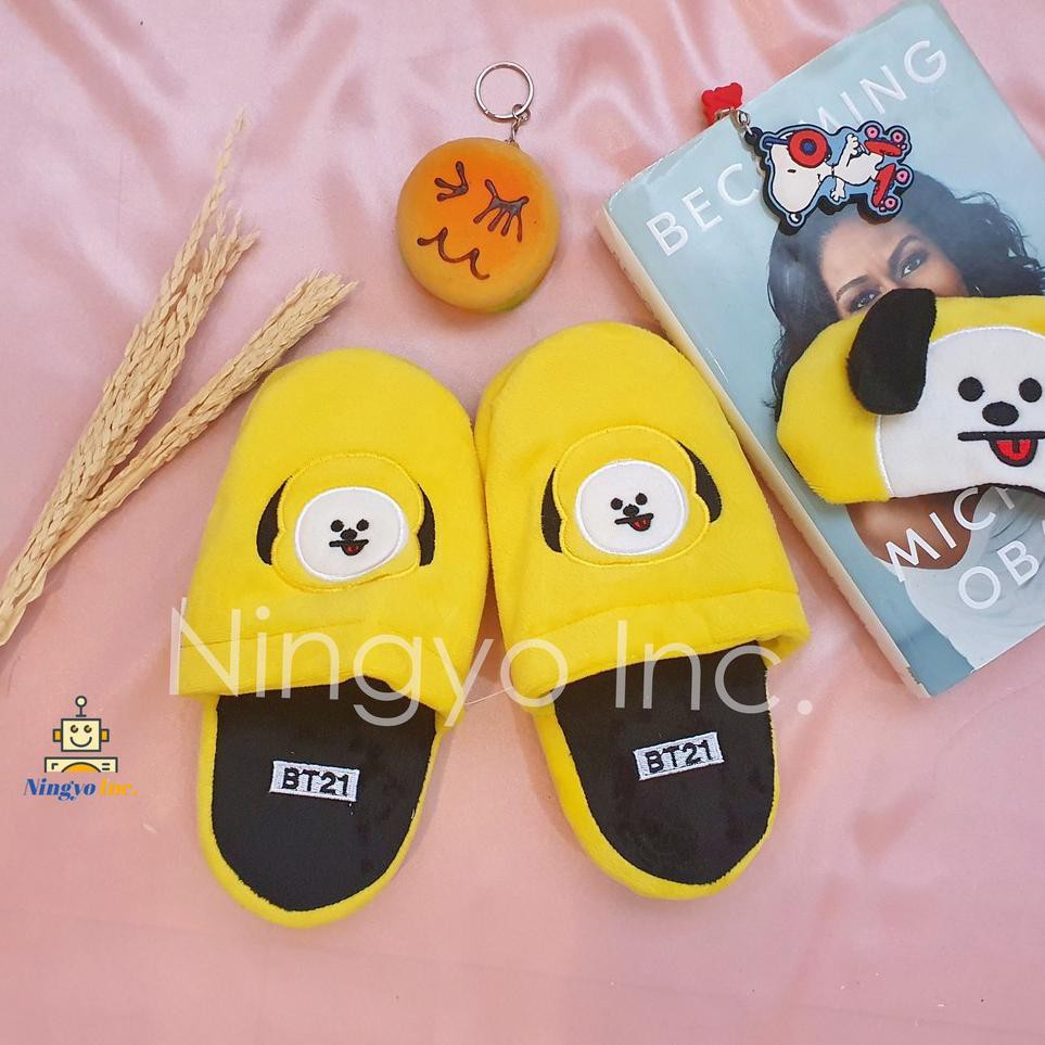 Dép Quai Ngang Thêu Hình Bt21 Bts Phong Cách Hàn Quốc