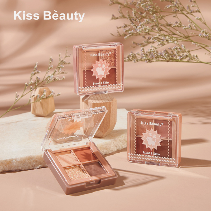 Bảng Phấn Mắt Kiss Beauty Nhiều Màu Lì/ Nhũ Kháng Nước Dễ Dùng