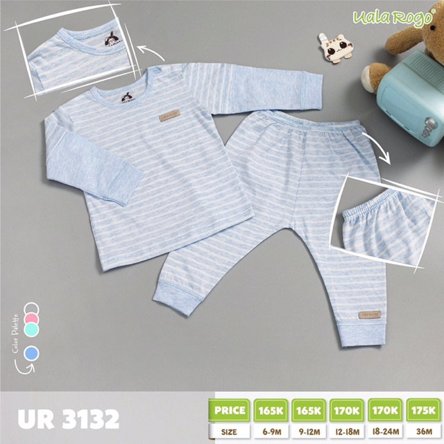 Bộ áo dài tay quần dài uala rogo cài vai