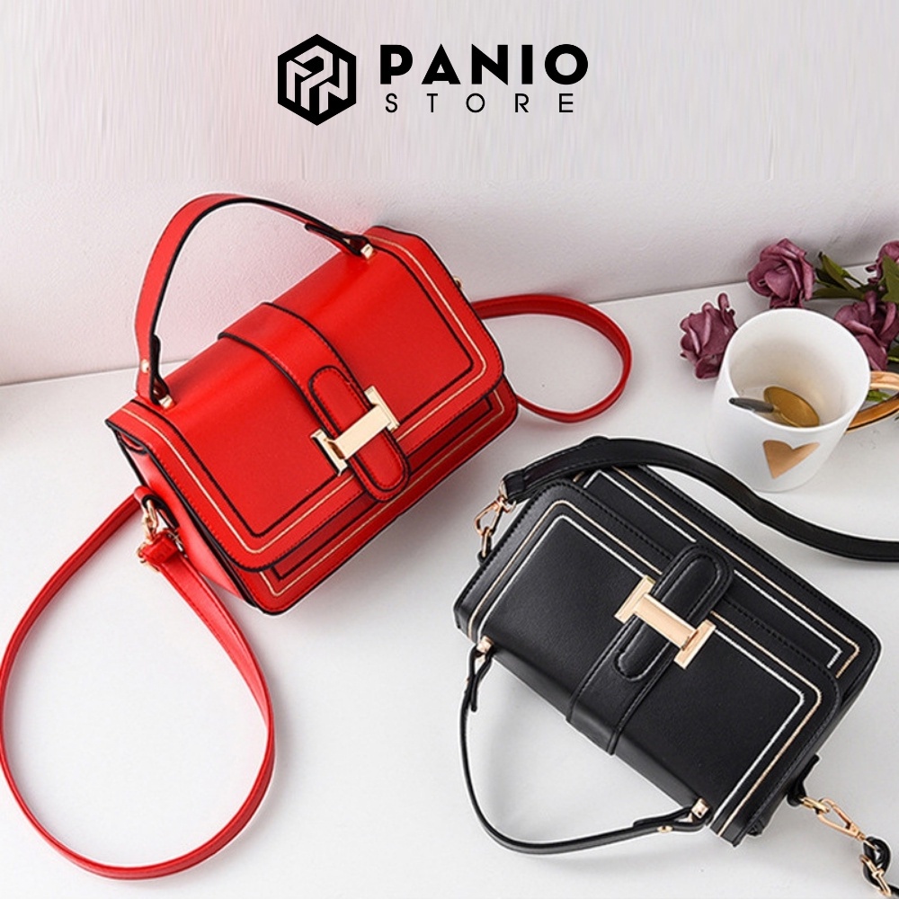 Túi đeo chéo nữ đi chơi nhỏ xinh hàng quảng châu cao cấp, túi xách nữ da mềm màu trắng cute PANIO SP09