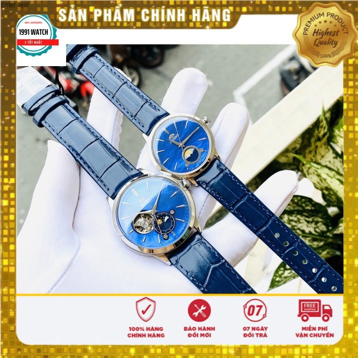 ĐỒng hồ đôi nam nữ Orient Bambino RA-AS0103A10B &  RA-KB0004A10B màu blue