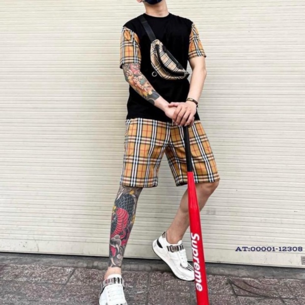 Đồ bộ quần áo hè nam cộc tay phối BBR cực hót