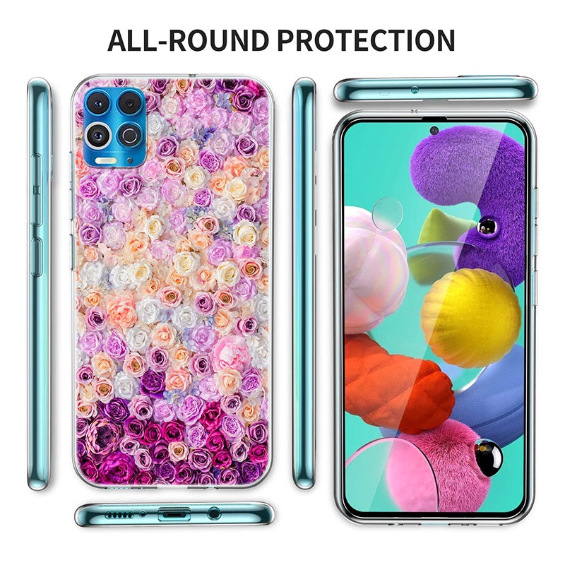 Ốp Điện Thoại Silicone Mềm Họa Tiết Hoa Tím Cho LG V40 G8 X X4 G3 G3S G8 G9 D690 V60 ThinQ OI75