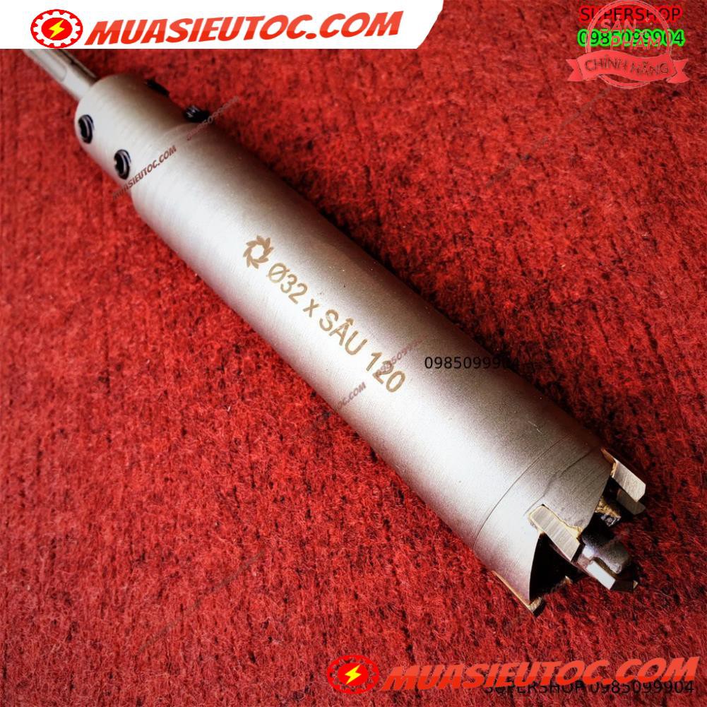 Mũi khoan rút lõi khoét tường gạch sâu Phi 32 x 120 mm không khoan bê tông, không khoan chế búa