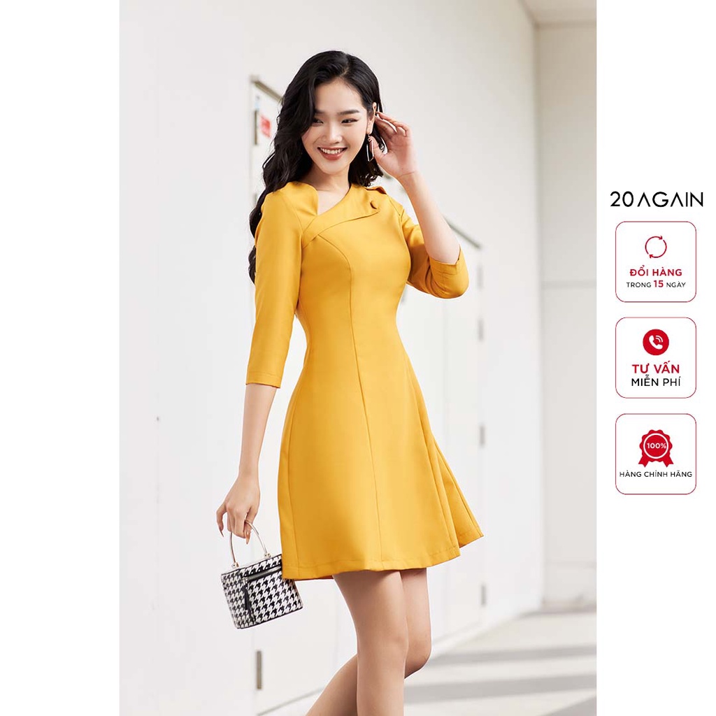 Đầm nữ thiết kế cổ vạt chéo 20AGAIN DEW0597 | BigBuy360 - bigbuy360.vn