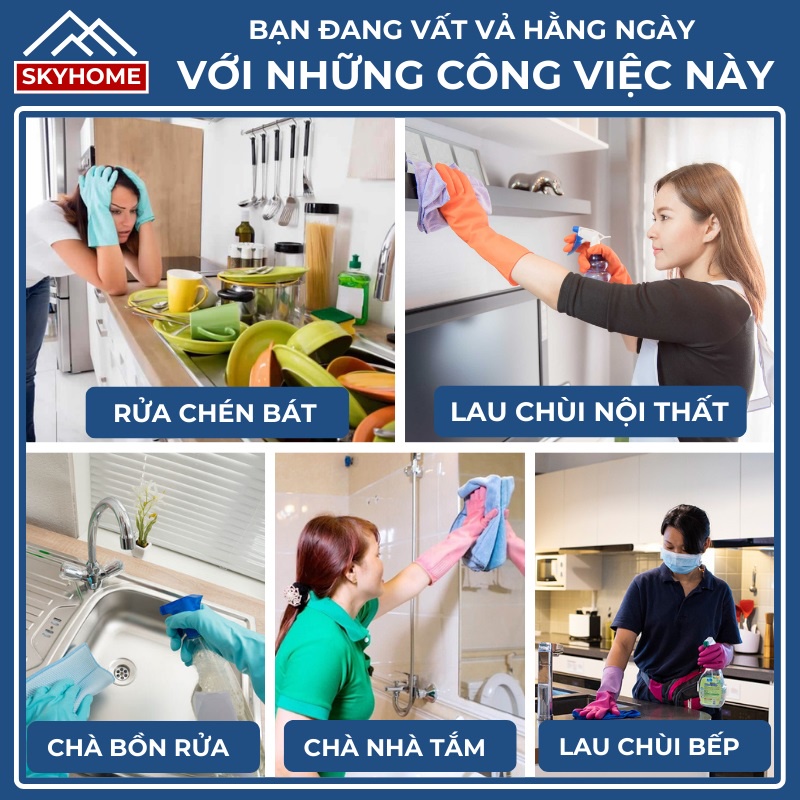Máy cọ rửa cầm tay đa năng, máy rửa bát chén, chổi cọ nhà vệ sinh bằng điện, cây chổi chà sàn nhà tắm thông minh SKYHOME