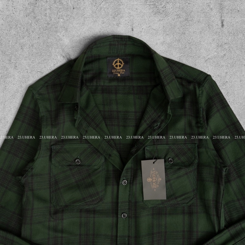 Áo sơ mi kẻ nam 23Uhera fog tartan