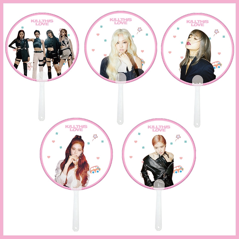 Quạt cầm tay PVC in hình nhóm nhạc KPOP Blackpink