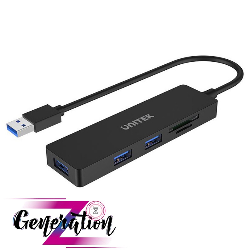 BỘ CHIA CỔNG USB RA 3 CỔNG USB 3.0 + TF/SD UNITEK H1108A - HUB CHIA USB 1 RA 3 USB 3.0 + TF/SD UNITEK H1108A