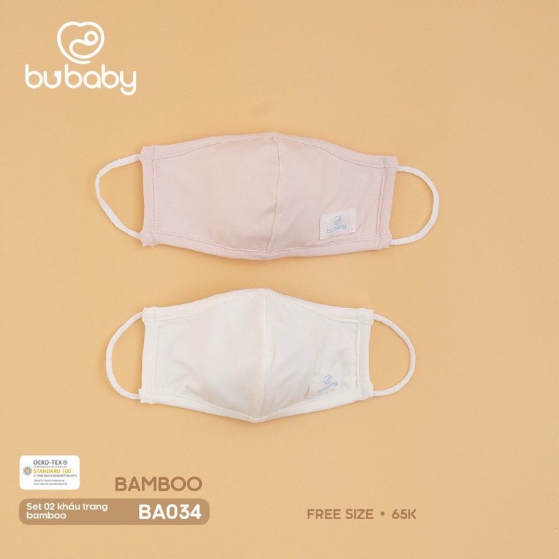 Khẩu trang trẻ em sợi tre kháng khuẩn Bu Baby (set 2 chiếc)