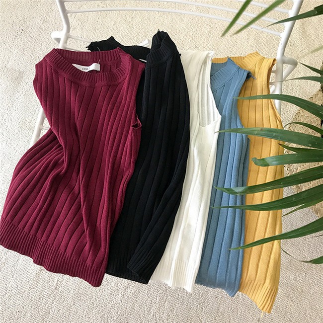 Áo Dệt Kim Sát Nách Dáng Ôm Phong Cách Thời Trang Hàn Quốc