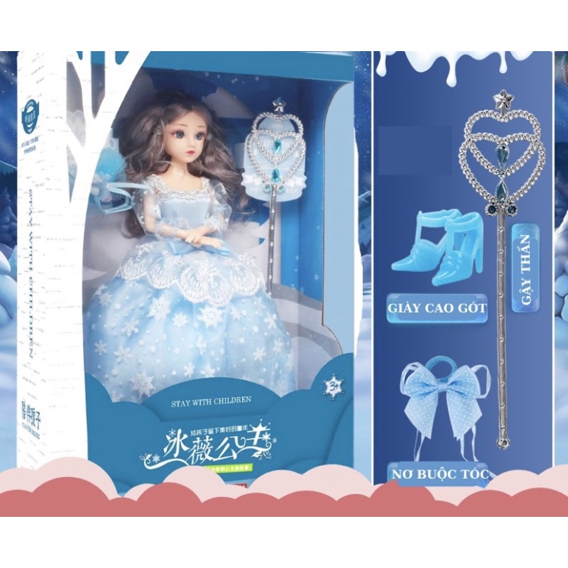 Đồ chơi búp bê công chúa Elsa nữ hoàng băng giá cho bé