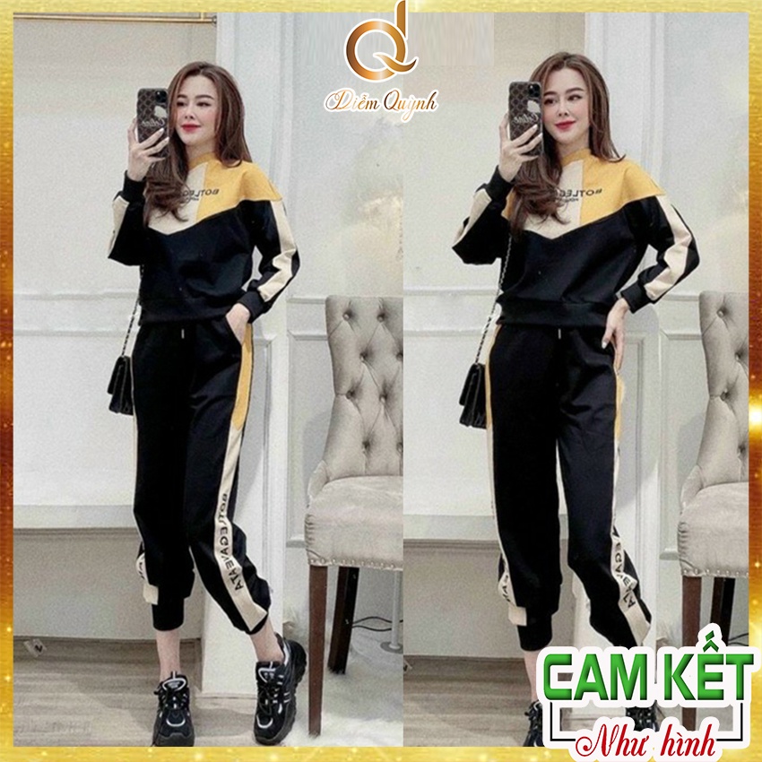 Đồ bộ nữ bộ thu đông nữ mặc nhà tay dài dễ thương giá rẻ đồ thun cotton 35% A057 - Diễm Quỳnh