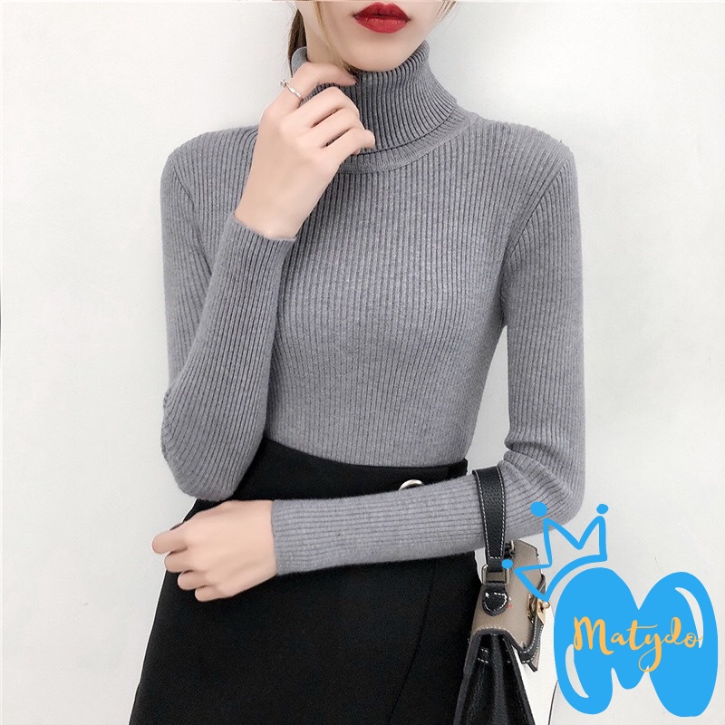 Áo len nữ cổ cao MATYDO đẹp cao cấp len mềm mịn áo cổ lọ giữ ấm cho cơ thể nhiều màu sắc từ 40-55kg