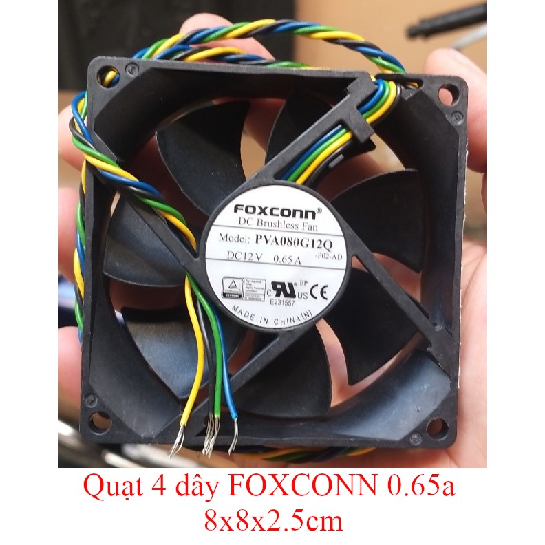 Fan quạt 8cm siêu mạnh tản nhiệt máy tính hiệu DELTA, FOXCONN, AVC dòng 12v, ampe 0.33 đến 0.87a, hàng tháo máy Server