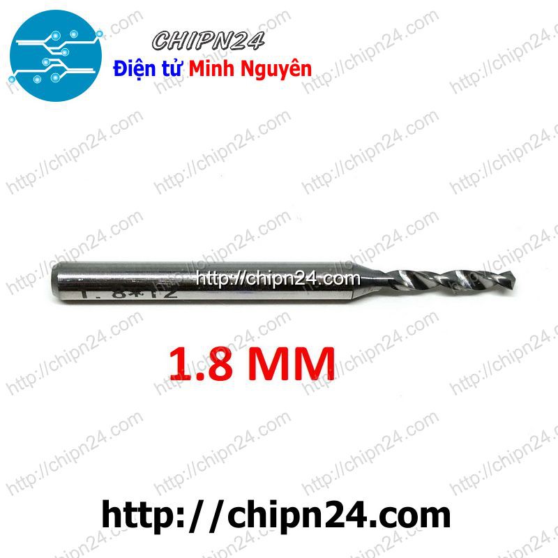 [1 CÂY] Mũi khoan mạch in CNC HỢP KIM 1.8mm (Mạch điện tử, PCB)