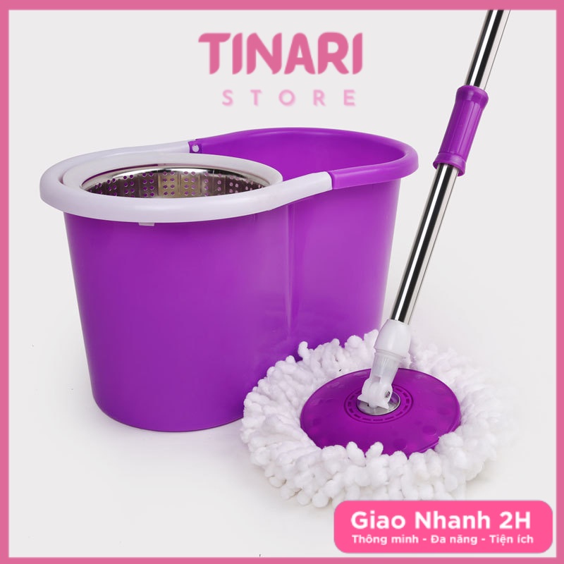 Bộ Chổi Lau Nhà Vắt Xoay Tròn Củ Lạc, Bộ Cây Lau Nhà Tự Vắt Đầu Xoay 360 Độ Cao Cấp