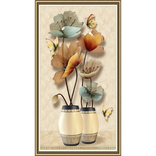 Tranh dán tường VTC Bình hoa khổ dọc LV-0070K Kim sa