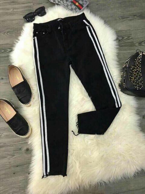 Quần beggy nữ, Quần kaki nữ lưng cao hai sọc thời trang | BigBuy360 - bigbuy360.vn