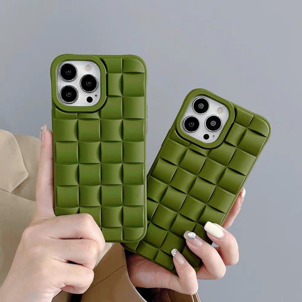 Ốp Điện Thoại Mềm Hình Vuông Nhỏ Màu Xanh Lá Cho Iphone 12 pro max 11 pro max xs max xr x 13proamx plus 7p 11pro