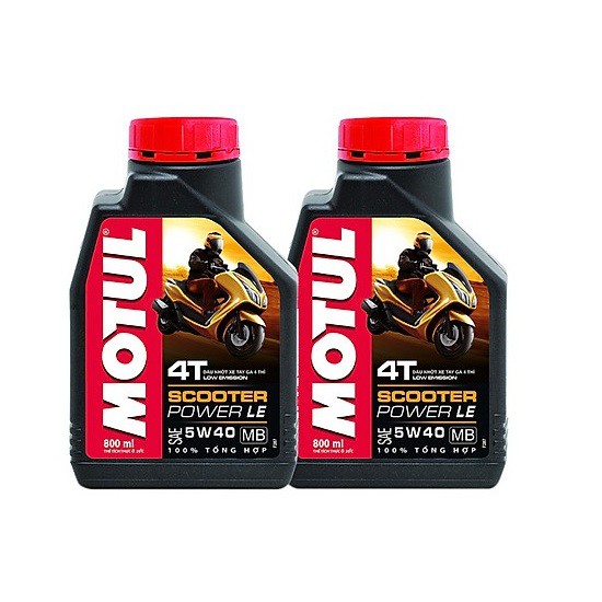 Nhớt xe tay ga MOTUL SCOOTER POWER LE 5W40 ( Tổng Hợp 100%) SN MB 800ML