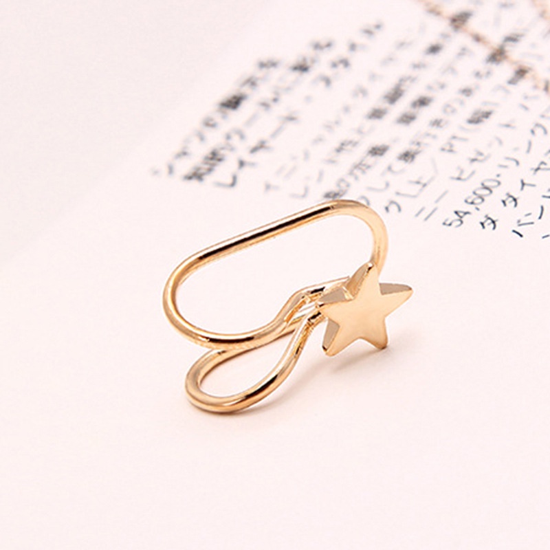 Fashion star love moon earrings without piercings Korean earrings u-shaped cute earrings for women