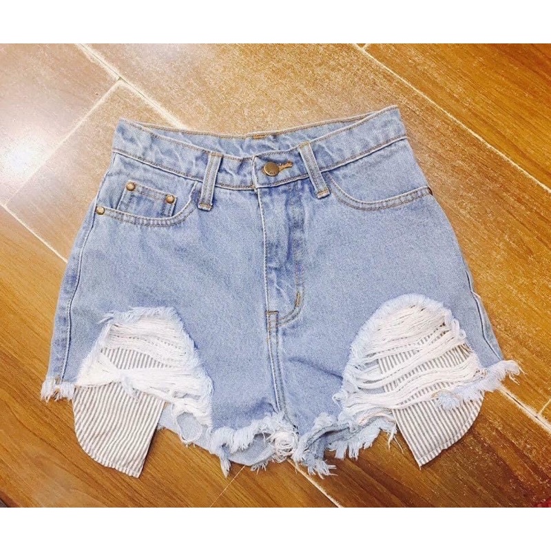 Quần short jean rách túi thailand