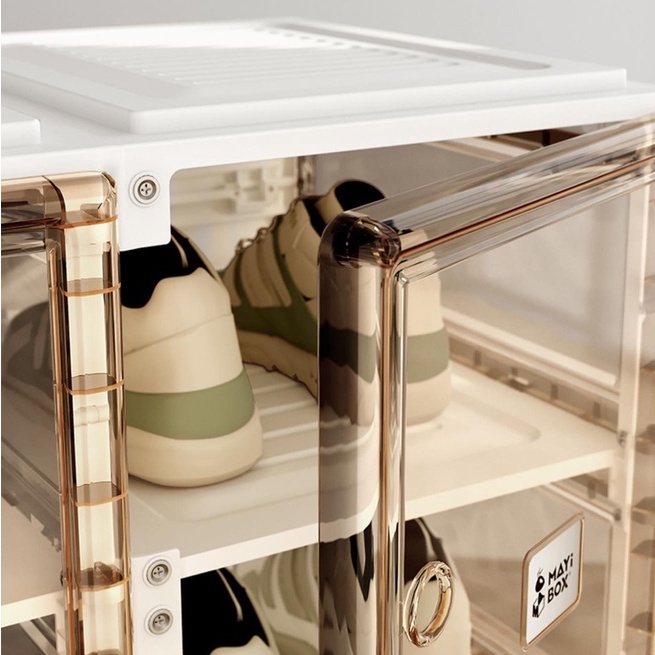 Kệ Nhựa Đựng Giày Dép Trong Suốt Dáng Gấp Gọn Mayibox , Tủ Để Đồ Đa Năng, Nhựa ABS Siêu Bền, Giá Để Boot, Cao Gót Tốt